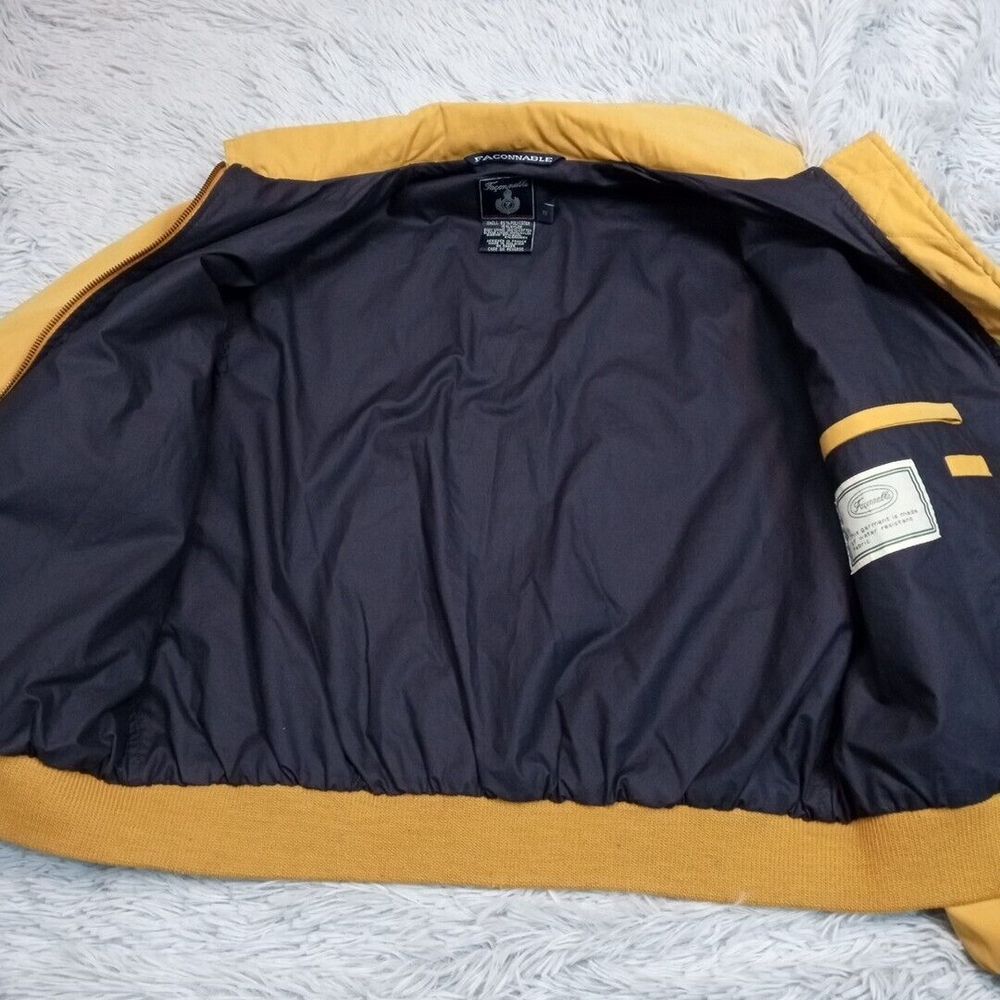 Vintage Faconnable‎ Jacket Mens S Yellow Ribbing Wool Blend Water Resistant - Picture 12 of 12